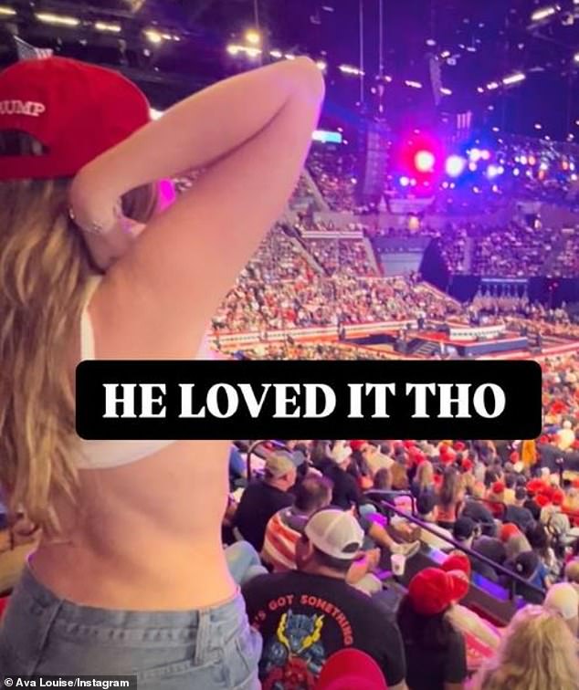 OnlyFans Model Ava Louise Ejected from Donald Trump’s New York Rally After Flashing Her Breasts at the Former President