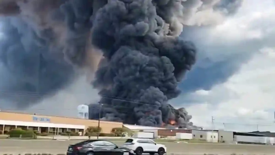 Massive Fire Breaks Out at BioLab Chemical Facility in Conyers, Georgia, Prompting Shelter-in-Place Orders for Thousands of Residents as the Lab Releases Hazardous Smoke