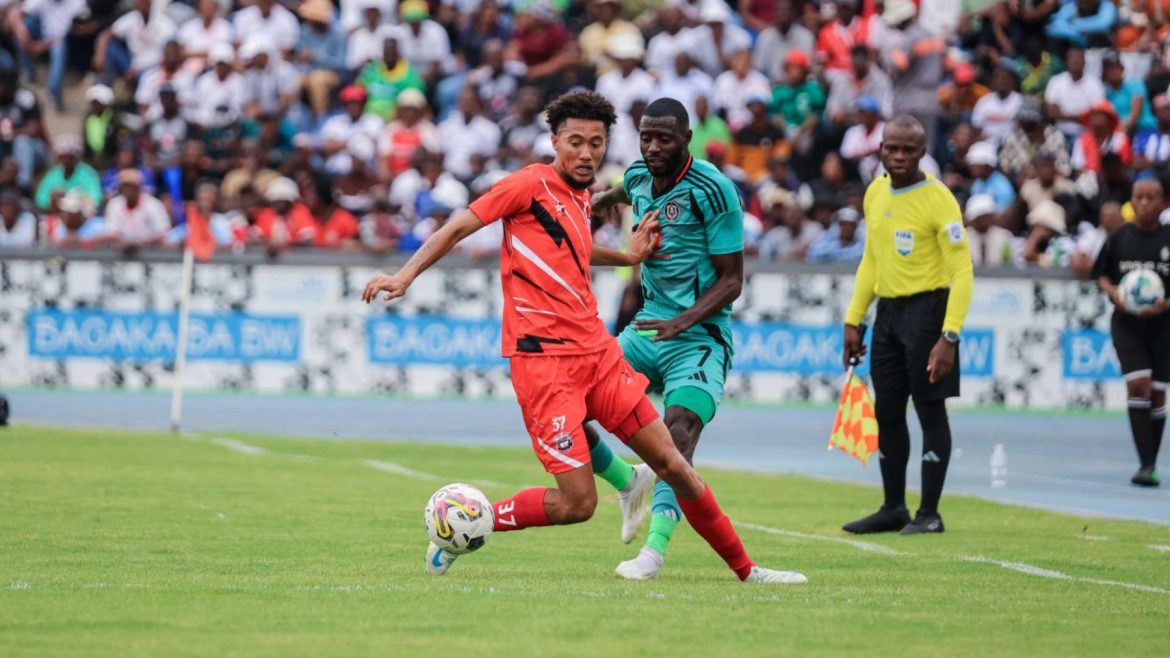 Jwaneng Galaxy coach Morena Ramoreboli challenges Orlando Pirates’ lead after Jwaneng Galaxy’s home loss in CAF Champions League match at Botswana National Stadium