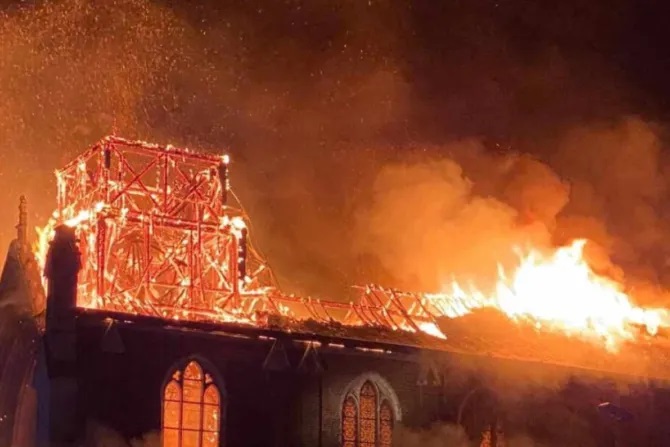 Historic Saint-Omer Church Reduced to Metal Skeleton After Early Morning Arson Blaze, with Suspect Quickly Apprehended