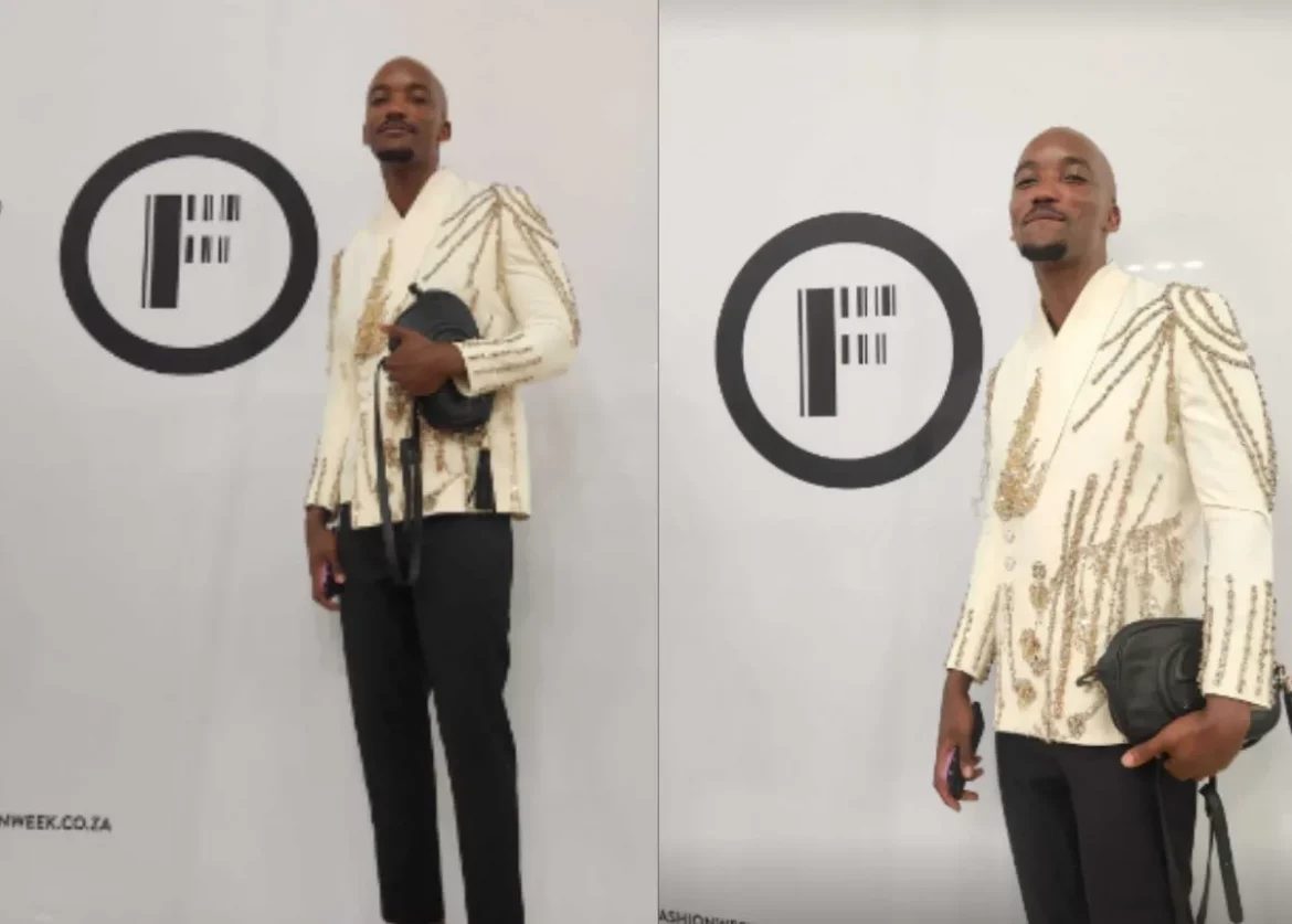 Troy Malange Enthralls Fashion Enthusiasts at Melrose Arch by Flaunting an Elegant Otiz Selfo Creation During SA Fashion Week