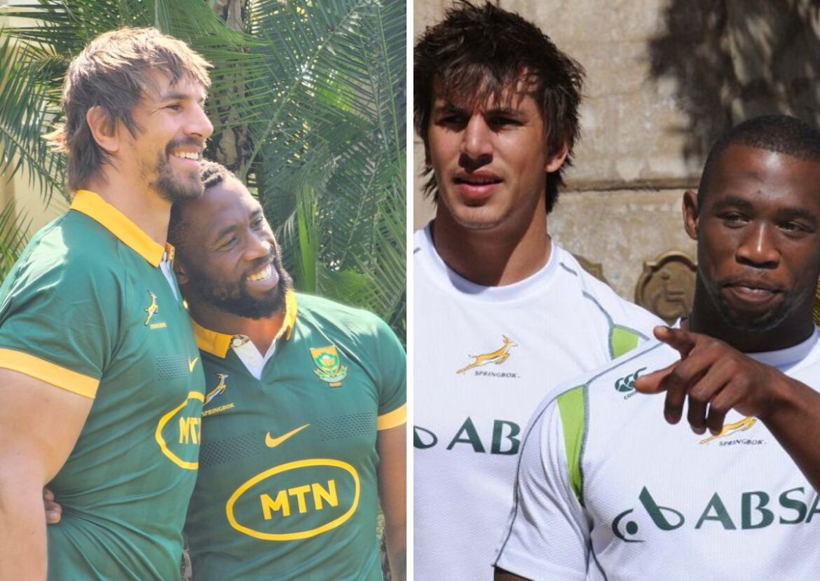 Sharks captain Eben Etzebeth showcases his loyalty by defending his friend Siya Kolisi from opponents during a tense match against Glasgow Warriors in Durban