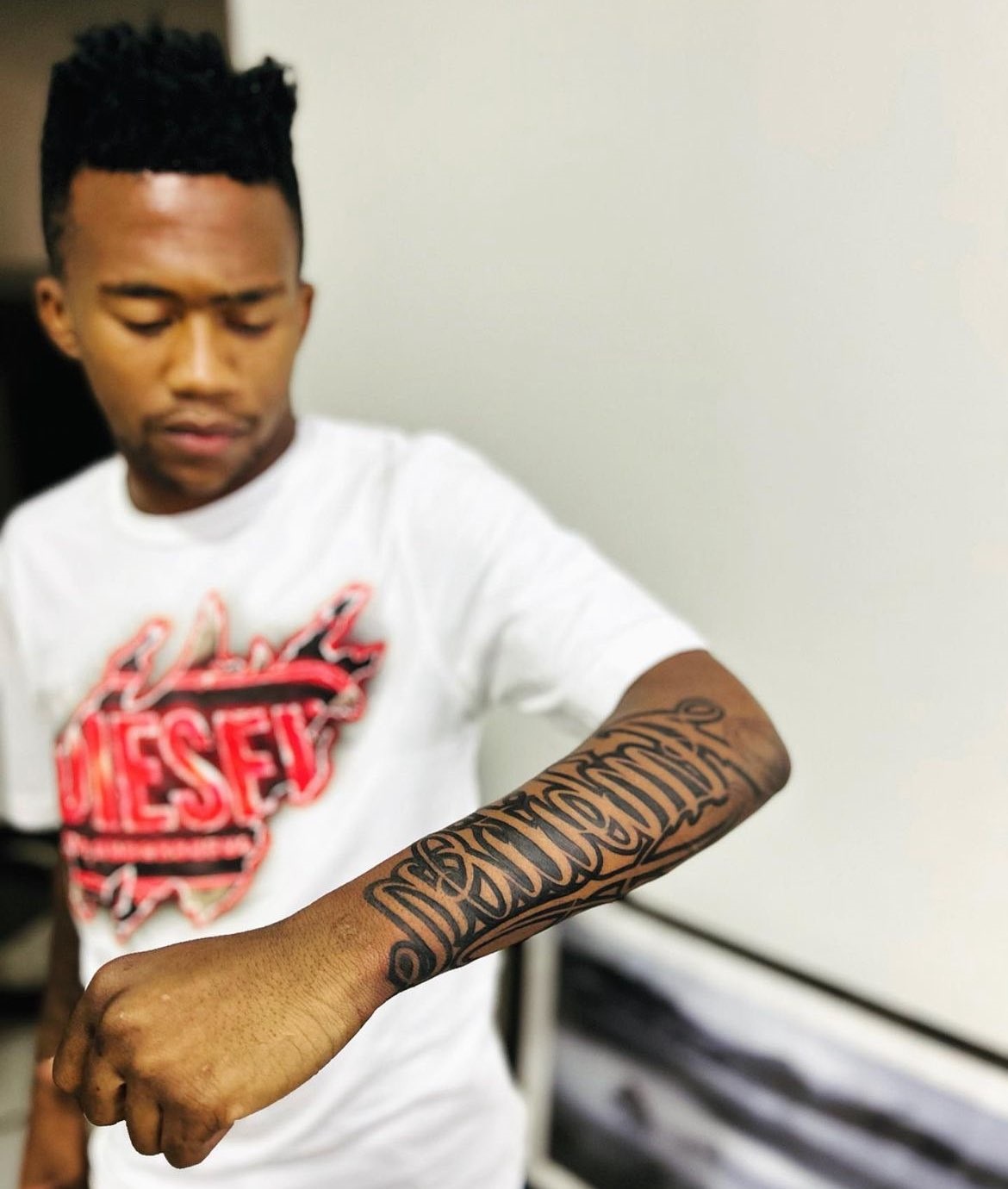 South African Midfielder Mduduzi Shabalala Takes to Social Media to Showcase His New Tattoo, Creating Buzz Among Football Fans