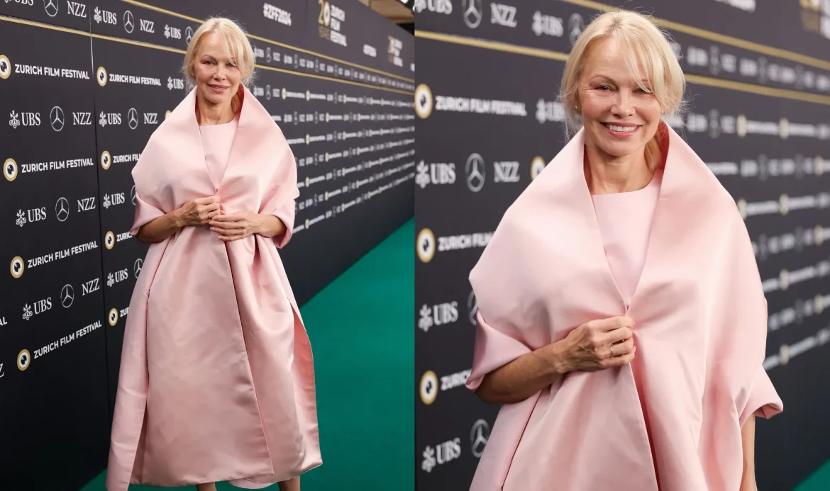 Pamela Anderson proves she’s ageless with a makeup-free appearance while dazzling fans on the green carpet of the Zurich Film Festival