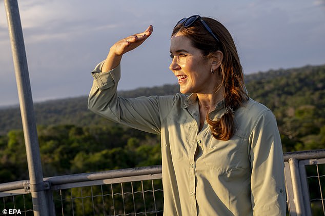 Queen Mary of Denmark elegantly tours Manaus as part of her four-day Brazil trip while visiting the Amazon Museum and Teatro Amazonas