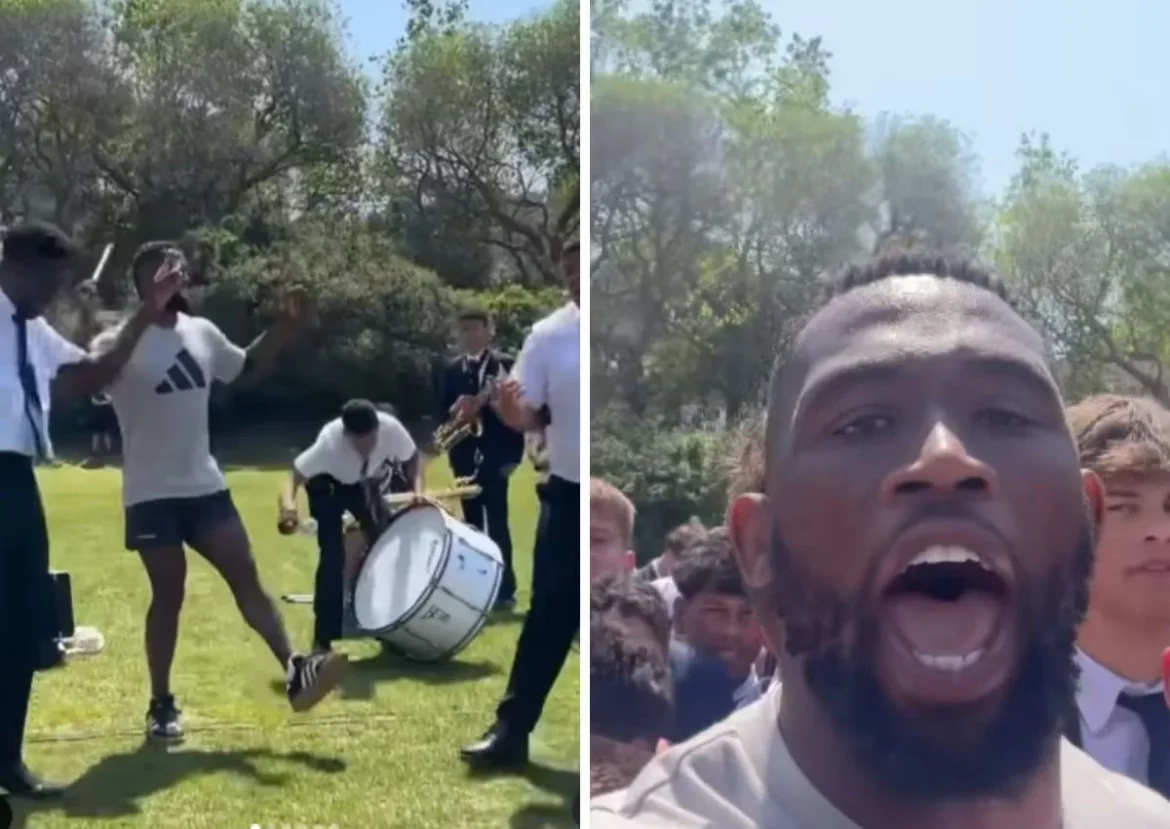 Springboks Leader Siya Kolisi Brings Joy to Wynberg Boys High as He Joins Students in Celebrating Their Viral Rugby War Cry