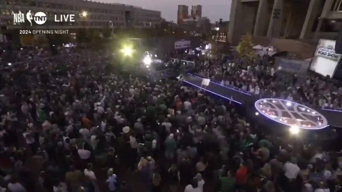 Two Fans Injured When Drone Operated for TNT Collides with Light Pole and Falls Into Crowd at Celtics Opening Night Celebration in Boston