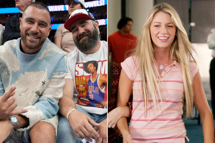 Travis Kelce jokes about his girlfriend Taylor Swift’s best friend Blake Lively as he and brother Jason review The Sisterhood of the Traveling Pants