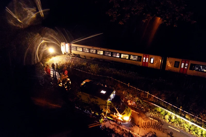 Emergency Services Rush to the Scene After Two Passenger Trains Collide in Llanbrynmair, Wales, Resulting in One Fatality and Multiple Injuries